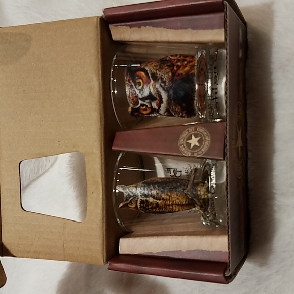 American Expedition Horned Owl Shot Glasses, Set Of Two. - Picture 6 of 11